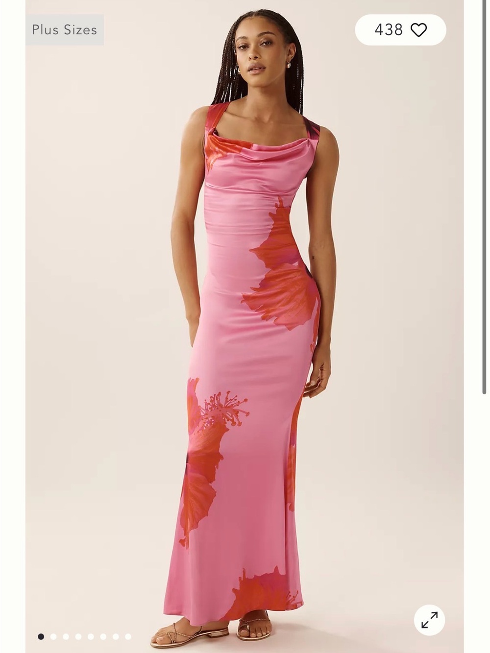 Good American Satin Cowl-Neck Lace-Up Maxi Dress (worn ONCE)